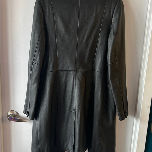 Covington Genuine Leather Black Long Blazer Coat – Size S - Picture 12 of 12